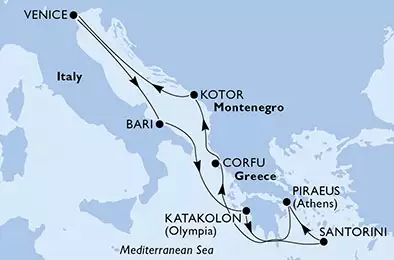 MSC MAGNIFICA - Itinerario di 7 notti partendo da VENEZIA il 16/06/2019 - Italia, Grecia, Montenegro