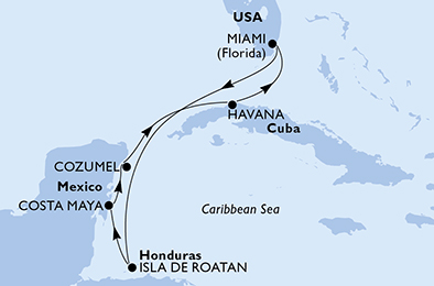 USA, Honduras, Messico, Cuba