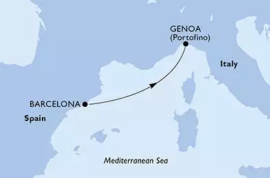 MSC ORCHESTRA  - Itinerario di 1 notti partendo da BARCELONA, SPAIN il 11/10/2019 - Spagna, Italia