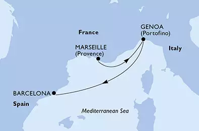 MSC MUSICA - Itinerario di 2 notti partendo da MARSEILLE, FRANCE il 12/11/2019 - Francia, Italia, Spagna