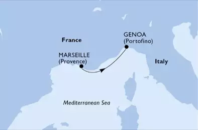MSC MUSICA - Itinerario di 1 notti partendo da MARSEILLE, FRANCE il 12/11/2019 - Francia, Italia