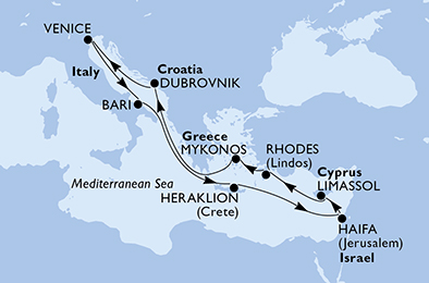 Italia, Grecia, Israele, Cipro, Croazia
