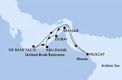 MSC LIRICA - Itinerario di 7 notti partendo da DUBAI il 22/12/2019 - Emirati Arabi Uniti, Oman