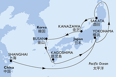 MSC SPLENDIDA - Itinerario di 10 notti partendo da SHANGHAI,  CINA il 11/09/2019 - Cina, Giappone, Repubblica di Corea