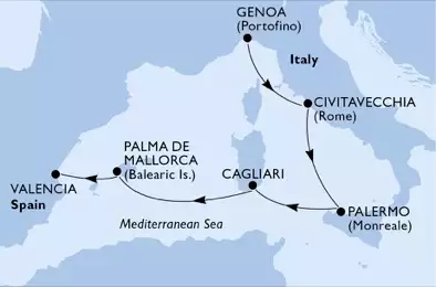 MSC FANTASIA - Itinerario di 5 notti partendo da GENOVA il 04/04/2020 - Italia, Spagna