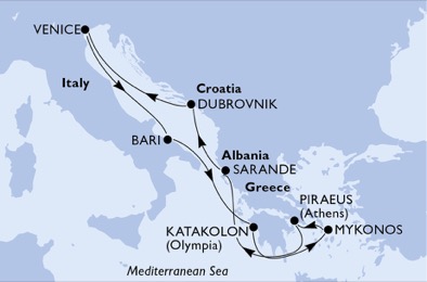 Italia, Grecia, Albania, Croazia