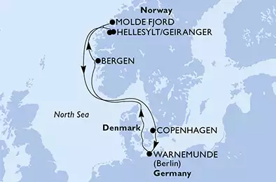 MSC POESIA - Itinerario di 7 notti partendo da COPENHAGEN, DENMARK il 01/08/2020 - Danimarca, Germania, Norvegia