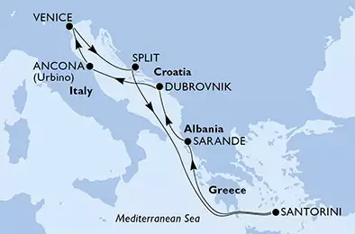 MSC SINFONIA - Itinerario di 7 notti partendo da VENEZIA il 04/04/2020 - Italia, Croazia, Grecia, Albania