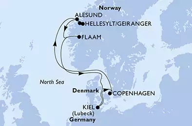 MSC MERAVIGLIA - Itinerario di 7 notti partendo da KIEL, GERMANY il 29/08/2020 - Germania, Danimarca, Norvegia
