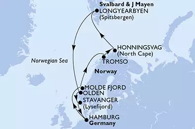 MSC PREZIOSA - Itinerario di 14 notti partendo da HAMBURG, GERMANY il 10/07/2020 - Germania, Norvegia, Svalbard and Jan Mayen Islands