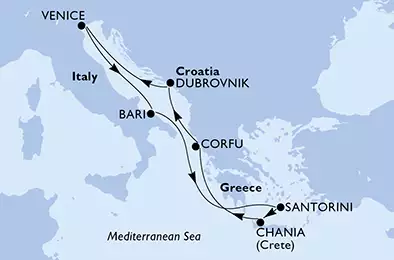 MSC MAGNIFICA - Itinerario di 7 notti partendo da BARI il 11/07/2020 - Italia, Grecia, Croazia