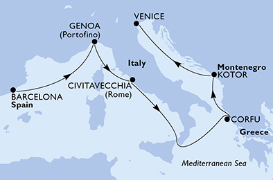 Spagna, Italia, Grecia, Montenegro