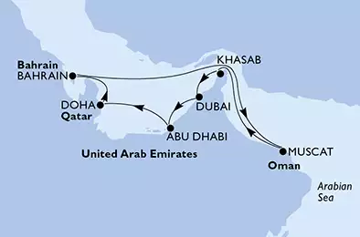 MSC LIRICA - Itinerario di 11 notti partendo da DUBAI il 07/02/2020 - Italia, Croazia, Montenegro