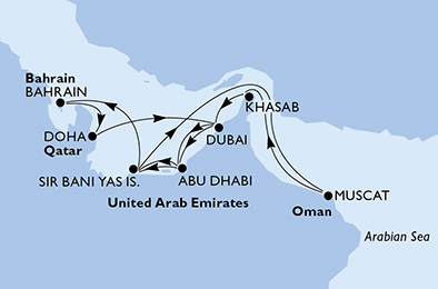 Qatar, Emirati Arabi Uniti, Oman, Bahrain