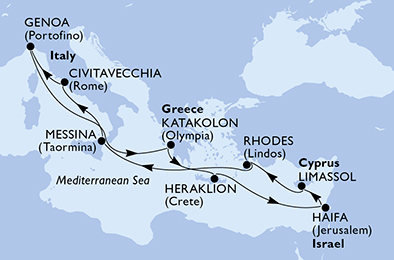 Italia, Grecia, Israele, Cipro