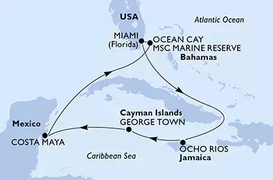 MSC ARMONIA - Itinerario di 7 notti partendo da MIAMI, UNITED STATES il 09/12/2019 - Miami,Ocho Rios,George Town,Costa Maya,Ocean Cay,Miami