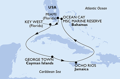 USA, Isole Cayman, Giamaica, Bahamas