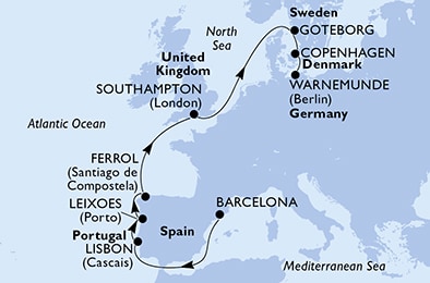 Spagna, Portogallo, Regno Unito, Svezia, Danimarca, Germania