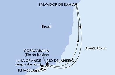 Rio de Janeiro, Salvador da Bahia, Copacabana, Ilhabela, Ilha Grande, Rio de Janeiro