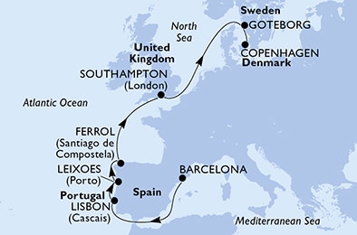 Spagna, Portogallo, Regno Unito, Svezia, Danimarca
