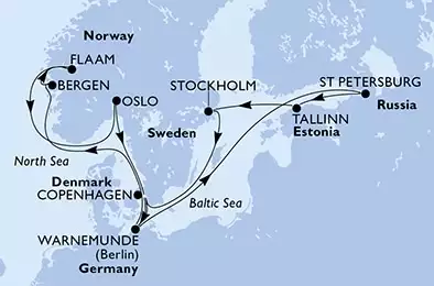 MSC POESIA - Itinerario di 14 notti partendo da COPENHAGEN, DENMARK il 05/06/2021 - Danimarca, Germania, Norvegia, Russia, Estonia, Svezia