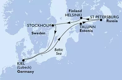MSC SPLENDIDA - Itinerario di 7 notti partendo da KIEL, GERMANY il 06/06/2021 - Germania, Estonia, Russia, Finlandia, Svezia