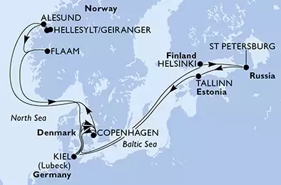 MSC VIRTUOSA - Itinerario di 14 notti partendo da COPENHAGEN, DENMARK il 06/06/2021 - Danimarca, Norvegia, Germania, Finlandia, Russia, Estonia