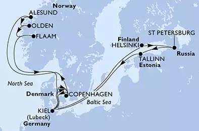 MSC VIRTUOSA - Itinerario di 14 notti partendo da COPENHAGEN, DENMARK il 22/08/2021 - Danimarca, Finlandia, Russia, Estonia, Germania, Norvegia