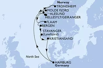 MSC PREZIOSA - Itinerario di 11 notti partendo da HAMBURG, GERMANY il 28/04/2021 - Germania, Norvegia