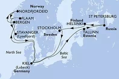 MSC SPLENDIDA - Itinerario di 14 notti partendo da KIEL, GERMANY il 06/06/2021 - Germania, Estonia, Russia, Finlandia, Svezia, Norvegia
