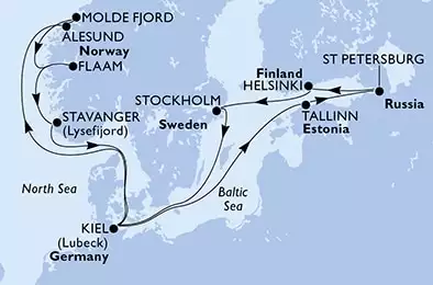 MSC SPLENDIDA - Itinerario di 14 notti partendo da KIEL, GERMANY il 23/05/2021 - Germania, Estonia, Russia, Finlandia, Svezia, Norvegia