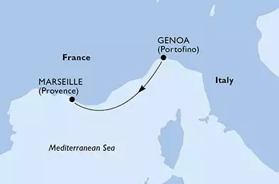 MSC SEASIDE - Itinerario di 1 notti partendo da GENOVA il 17/04/2021 - Italia, Francia