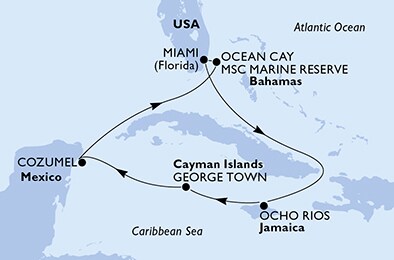 USA, Giamaica, Isole Cayman, Messico, Bahamas