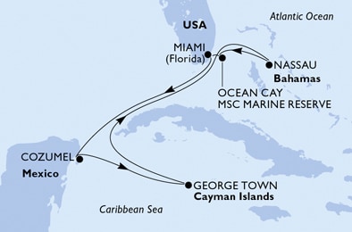 USA, Messico, Isole Cayman, Bahamas