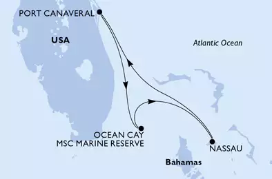 MSC SEASIDE - Itinerario di 4 notti partendo da PORT CANAVERAL,  USA il 06/12/2020 - USA, Bahamas