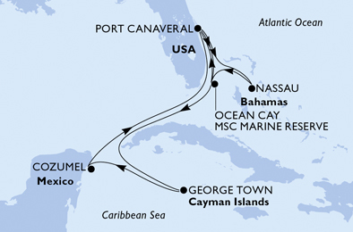 Port Canaveral,Nassau,Ocean Cay,Port Canaveral,Ocean Cay,Ocean Cay,George Town,Cozumel,Port Canaveral
