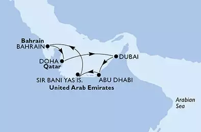MSC FANTASIA - Itinerario di 7 notti partendo da DUBAI il 26/12/2020 - Emirati Arabi Uniti, Bahrain, Qatar