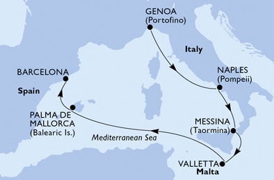 Italia, Malta, Spagna