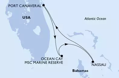MSC DIVINA - Itinerario di 4 notti partendo da PORT CANAVERAL,  USA il 20/06/2021 - USA, Bahamas