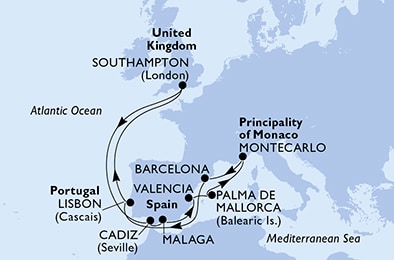 Regno Unito, Spagna, Monaco, Portogallo