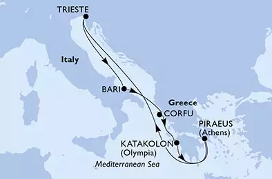 MSC MAGNIFICA - Itinerario di 7 notti partendo da TRIESTE il 01/10/2020 - Italia, Grecia