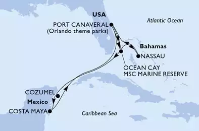 MSC DIVINA - Itinerario di 11 notti partendo da PORT CANAVERAL,  USA il 19/09/2021 - USA, Bahamas, Messico