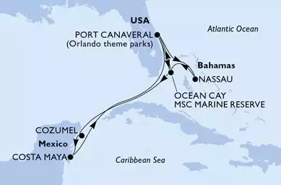 MSC DIVINA - Itinerario di 10 notti partendo da PORT CANAVERAL,  USA il 16/09/2021 - USA, Bahamas, Messico