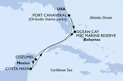 MSC DIVINA - Itinerario di 7 notti partendo da PORT CANAVERAL,  USA il 11/07/2021 - USA, Bahamas, Messico