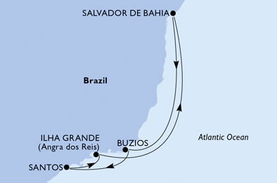 Santos, Ilha Grande, Salvador da Bahia, Buzios, Santos