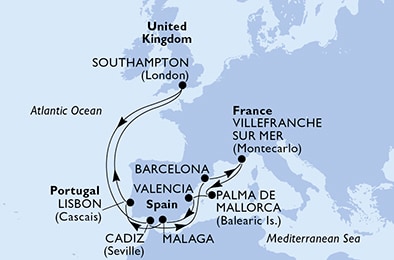 Regno Unito, Spagna, Francia, Portogallo