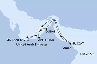 MSC OPERA - Itinerario di 7 notti partendo da DUBAI il 28/11/2021 - Emirati Arabi Uniti, Oman
