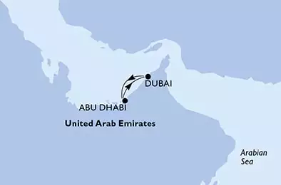 MSC OPERA - Itinerario di 4 notti partendo da ABUDHABI il 12/11/2021 - Emirati Arabi Uniti