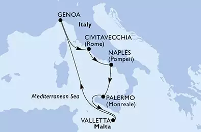 MSC GRANDIOSA - Itinerario di 7 notti partendo da NAPOLI il 22/12/2020 - Italia, Malta