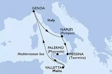 MSC GRANDIOSA - Itinerario di 6 notti partendo da PALERMO il 17/03/2021 - Italia, Malta